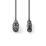 Nedis Balanceret Audio kabel | XLR 3-Pin Hun | 3.5 mm Hanstik | Nikkelplateret | 1.00 m | Runde | PVC | Mørkegrå | Kartonhylster