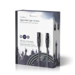 Nedis DMX adapterkabel | XLR 3-Pin Han | XLR 3-Pin Hun | Nikkelplateret | 10.0 m | Runde | PVC | Mørkegrå | Gaveæske