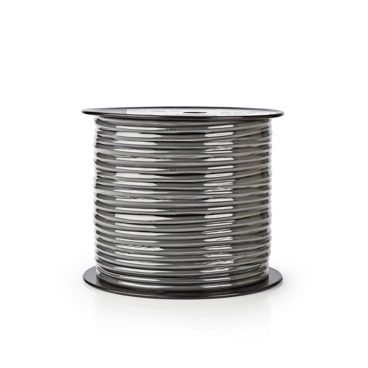 Nedis Højtaler Kabel | 2 x 2.50 mm² | Kobber | 100.0 m | Runde | PVC | Mørkegrå | Rulle