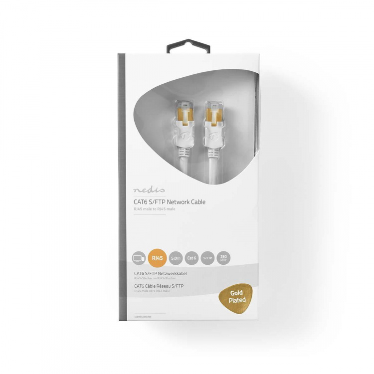 Nedis Kat 6 kabel | RJ45 Han | RJ45 Han | S/FTP | 5.00 m | Runde | LSZH / PVC | Hvid | Window Box