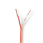 Nedis Højtaler Kabel | 2 x 1.50 mm² | Kobber | 100.0 m | Runde | PVC | Gennemsigtig | Rulle