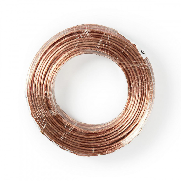 Nedis Højtaler Kabel | 2 x 1.50 mm² | CCA | 25.0 m | Runde | PVC | Gennemsigtig | Folie