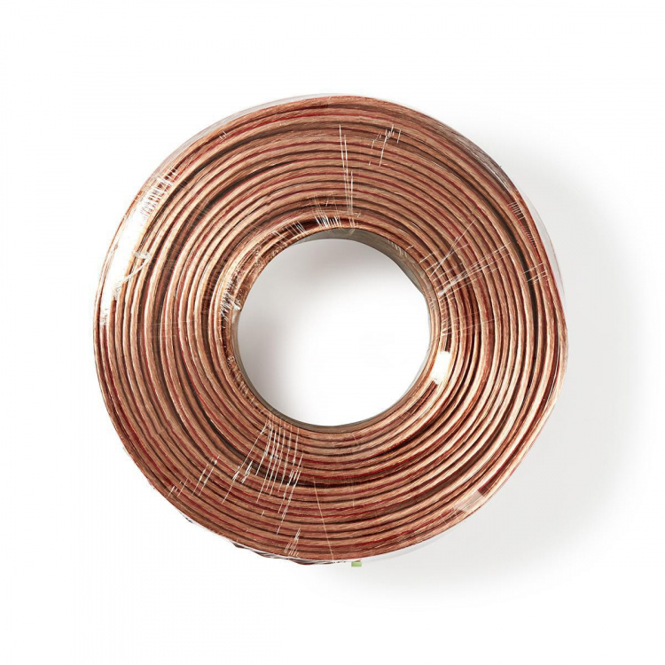 Nedis Højtaler Kabel | 2 x 2.50 mm² | CCA | 100.0 m | Runde | PVC | Gennemsigtig | Folie