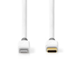 Nedis Lightning Kabel | USB 2.0 | Apple Lightning 8-pin | USB-C™ Han | 480 Mbps | Guldplateret | 1.00 m | Runde | PVC | Hvid | Box