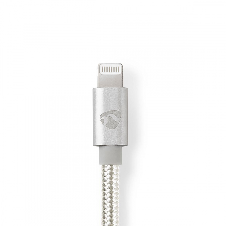 Nedis Lightning Kabel | USB 2.0 | Apple Lightning 8-pin | USB-C™ Han | 480 Mbps | Guldplateret | 1.00 m | Runde | Flettet / Nylon | Aluminium / Sølv | Cover Window Box