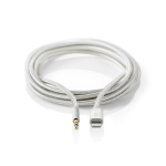 Nedis Lightning Adapter | Apple Lightning 8-pin | 3.5 mm Hanstik | Guldplateret | 1.00 m | Runde | Nylon | Cover Window Box