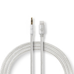 Nedis Lightning Adapter | Apple Lightning 8-pin | 3.5 mm Hanstik | Guldplateret | 1.00 m | Runde | Nylon | Cover Window Box