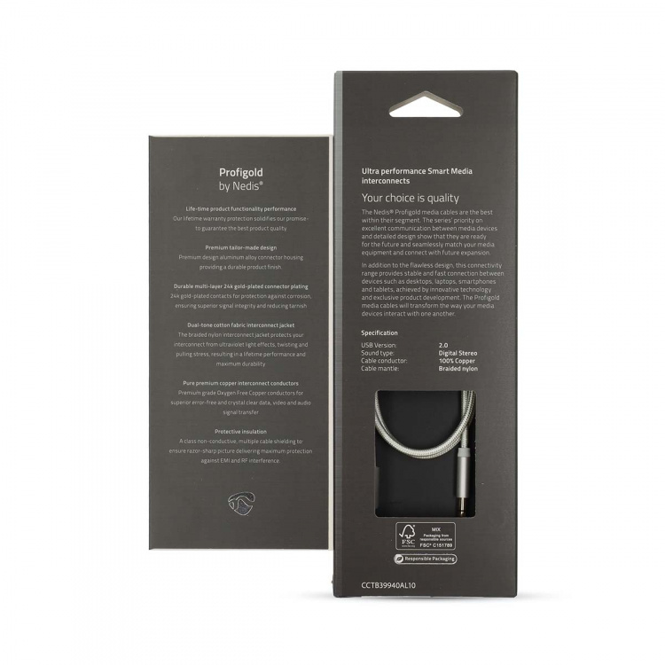 Nedis Lightning Adapter | Apple Lightning 8-pin | 3.5 mm Hanstik | Guldplateret | 1.00 m | Runde | Nylon | Cover Window Box