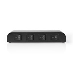 Nedis Højttaler kontrolboks | 4-Port port(s) | Terminal klemmer | Højttalerimpedans: 4-16 Ohm | Maksimal Belastning pr. Kanal: 200 W | Aluminium | Sort
