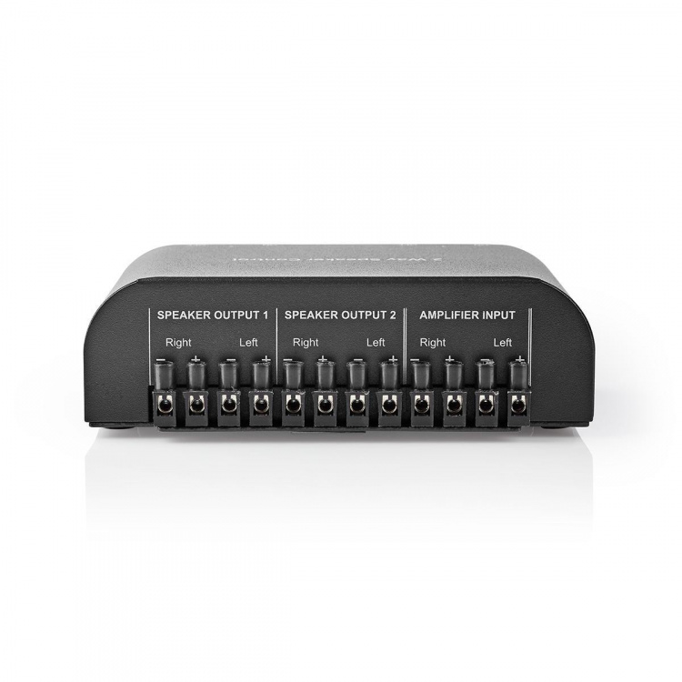 Nedis Højttaler kontrolboks | 2-Port port(s) | Terminal skruer | Højttalerimpedans: 4-16 Ohm | Maksimal Belastning pr. Kanal: 150 W | Aluminium | Sort