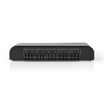 Nedis Højttaler kontrolboks | 4-Port port(s) | Terminal skruer | Højttalerimpedans: 4-16 Ohm | Maksimal Belastning pr. Kanal: 200 W | Aluminium | Sort
