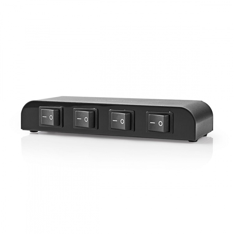 Nedis Højttaler kontrolboks | 4-Port port(s) | Terminal skruer | Højttalerimpedans: 4-16 Ohm | Maksimal Belastning pr. Kanal: 200 W | Aluminium | Sort