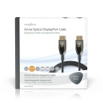 Nedis Aktiv Optisk DisplayPort kabel | DisplayPort 1.4 | DisplayPort Han | DisplayPort Han | 32.4 Gbps | 30.0 m | Runde | PVC | Sort | Gaveæske