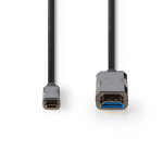 Nedis Aktiv Optisk USB-kabel | USB-C™ Han | HDMI™ Stik | 18 Gbps | 10.0 m | Runde | PVC | Sort | Gaveæske