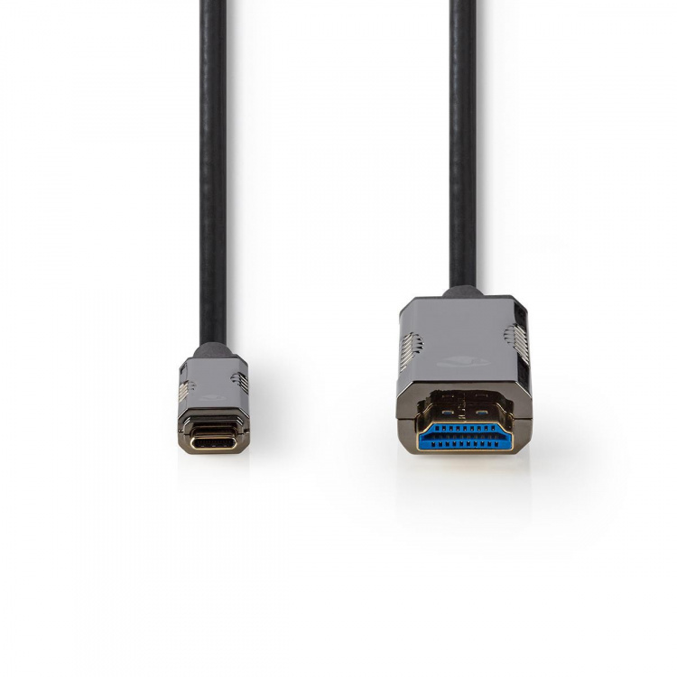 Nedis Aktiv Optisk USB-kabel | USB-C™ Han | HDMI™ Stik | 18 Gbps | 30.0 m | Runde | PVC | Sort | Gaveæske
