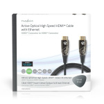 Nedis Aktiv Optisk High Speed ​​HDMI-kabel med Ethernet | HDMI™ Stik | HDMI™ Stik | 4K@60Hz | 18 Gbps | 10.0 m | Runde | PVC | Sort | Gaveæske