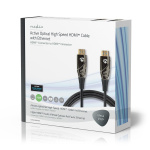 Nedis Aktiv Optisk High Speed ​​HDMI-kabel med Ethernet | HDMI™ Stik | HDMI™ Stik | 4K@60Hz | 18 Gbps | 15.0 m | Runde | PVC | Sort | Gaveæske