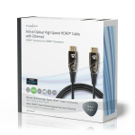 Nedis Aktiv Optisk High Speed ​​HDMI-kabel med Ethernet | HDMI™ Stik | HDMI™ Stik | 4K@60Hz | 18 Gbps | 20.0 m | Runde | PVC | Sort | Gaveæske