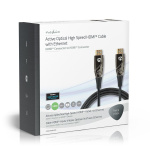 Nedis Aktiv Optisk High Speed ​​HDMI-kabel med Ethernet | HDMI™ Stik | HDMI™ Stik | 4K@60Hz | 18 Gbps | 20.0 m | Runde | PVC | Sort | Gaveæske