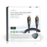 Nedis Aktiv Optisk High Speed ​​HDMI-kabel med Ethernet | HDMI™ Stik | HDMI™ Stik | 4K@60Hz | 18 Gbps | 30.0 m | Runde | PVC | Sort | Gaveæske