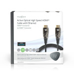 Nedis Aktiv Optisk High Speed ​​HDMI-kabel med Ethernet | HDMI™ Stik | HDMI™ Stik | 4K@60Hz | 18 Gbps | 40.0 m | Runde | PVC | Sort | Gaveæske