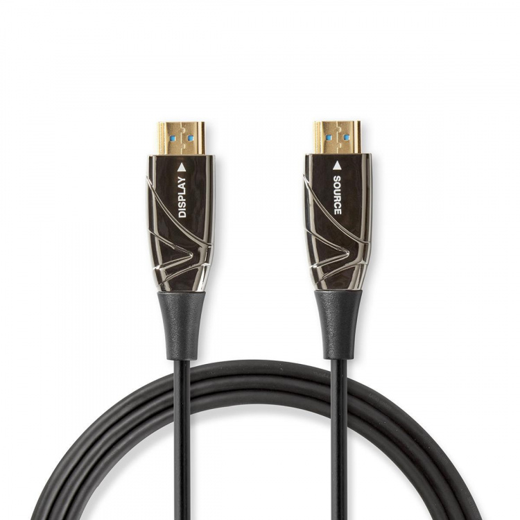 Nedis Aktiv Optisk High Speed ​​HDMI-kabel med Ethernet | HDMI™ Stik | HDMI™ Stik | 4K@60Hz | 18 Gbps | 50.0 m | Runde | PVC | Sort | Gaveæske