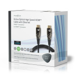 Nedis Aktiv Optisk High Speed ​​HDMI-kabel med Ethernet | HDMI™ Stik | HDMI™ Stik | 4K@60Hz | 18 Gbps | 50.0 m | Runde | PVC | Sort | Gaveæske