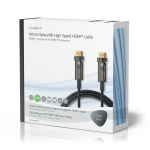Nedis Aktiv Optisk Ultra High Speed ​​HDMI-Kabel med Ethernet | HDMI™ Stik | HDMI™ Stik | 8K@60Hz | 48 Gbps | 20.0 m | Runde | PVC | Sort | Gaveæske