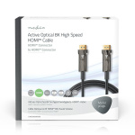 Nedis Aktiv Optisk Ultra High Speed ​​HDMI-Kabel med Ethernet | HDMI™ Stik | HDMI™ Stik | 8K@60Hz | 48 Gbps | 50.0 m | Runde | PVC | Sort | Gaveæske