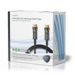 Nedis Aktiv Optisk Ultra High Speed ​​HDMI-Kabel med Ethernet | HDMI™ Stik | HDMI™ Stik | 8K@60Hz | 48 Gbps | 75.0 m | Runde | PVC | Sort | Gaveæske