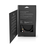 Nedis Stereo Audio kabel | 3.5 mm Hanstik | 2x RCA Hanstik | Guldplateret | 1.00 m | Runde | Grå / Gun Metal Grå | Cover Window Box