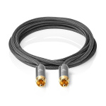 Nedis Subwoofer kabel | RCA Hanstik | RCA Hanstik | Guldplateret | 3.00 m | Runde | 4.5 mm | Antracit / Gun Metal Grå | Cover Box