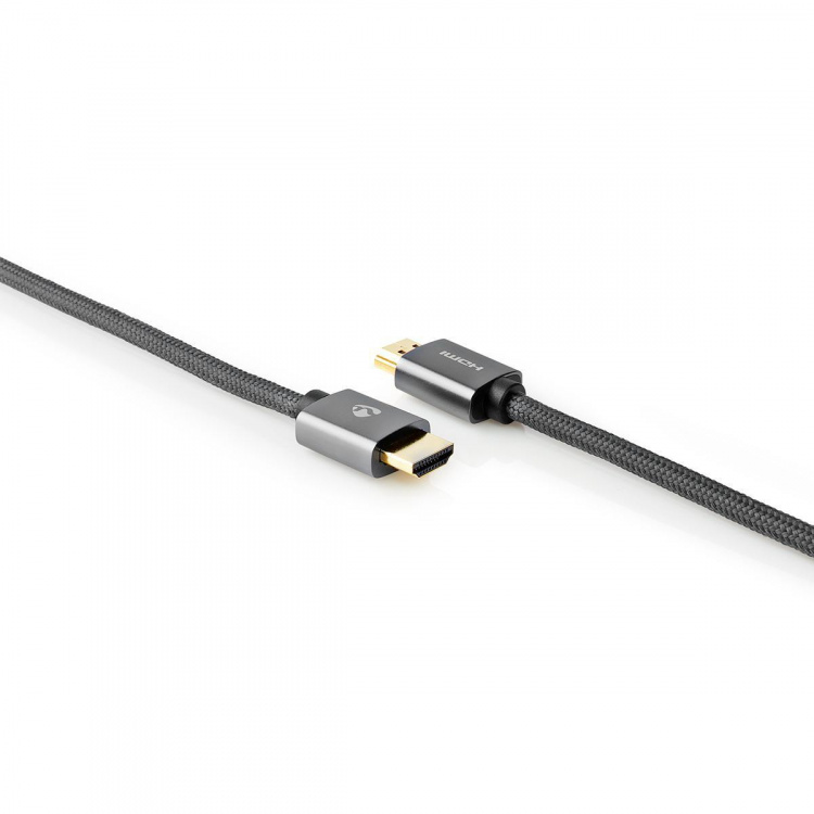 Nedis High Speed ​​HDMI ™ kabel med Ethernet | HDMI™ Stik | HDMI™ Stik | 4K@60Hz | ARC | 18 Gbps | 1.00 m | Runde | Bomuld | Gun Metal Grå | Cover Window Box
