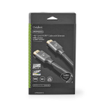 Nedis High Speed ​​HDMI ™ kabel med Ethernet | HDMI™ Stik | HDMI™ Stik | 4K@60Hz | ARC | 18 Gbps | 1.00 m | Runde | Bomuld | Gun Metal Grå | Cover Window Box