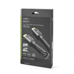 Nedis High Speed ​​HDMI ™ kabel med Ethernet | HDMI™ Stik | HDMI™ Stik | 4K@60Hz | ARC | 18 Gbps | 1.00 m | Runde | Bomuld | Gun Metal Grå | Cover Window Box