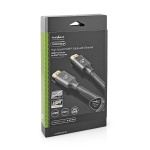 Nedis High Speed ​​HDMI ™ kabel med Ethernet | HDMI™ Stik | HDMI™ Stik | 4K@60Hz | ARC | 18 Gbps | 2.00 m | Runde | Bomuld | Gun Metal Grå | Cover Window Box