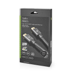 Nedis High Speed ​​HDMI ™ kabel med Ethernet | HDMI™ Stik | HDMI™ Stik | 4K@60Hz | ARC | 18 Gbps | 3.00 m | Runde | Bomuld | Gun Metal Grå | Cover Window Box