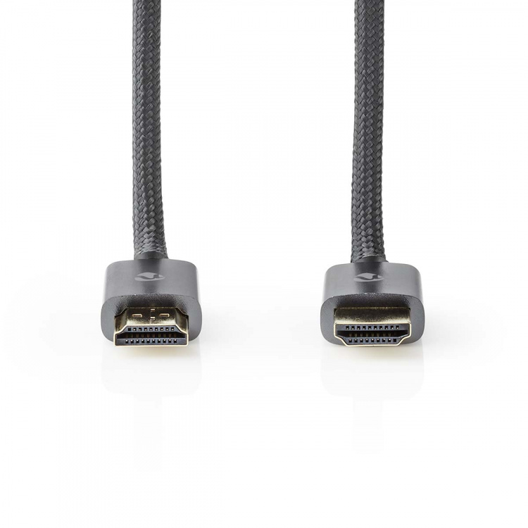 Nedis High Speed ​​HDMI ™ kabel med Ethernet | HDMI™ Stik | HDMI™ Stik | 4K@60Hz | ARC | 18 Gbps | 5.00 m | Runde | Bomuld | Gun Metal Grå | Cover Window Box