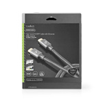 Nedis High Speed ​​HDMI ™ kabel med Ethernet | HDMI™ Stik | HDMI™ Stik | 4K@60Hz | ARC | 18 Gbps | 5.00 m | Runde | Bomuld | Gun Metal Grå | Cover Window Box