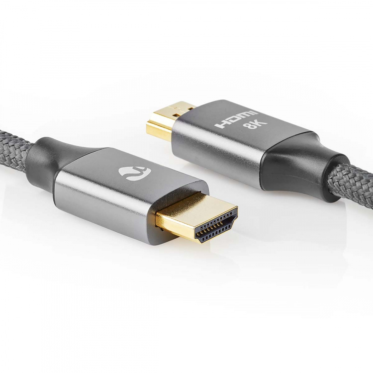Nedis Ultra High Speed ​​HDMI ™ kabel | HDMI™ Stik | HDMI™ Stik | 8K@60Hz | 48 Gbps | 1.00 m | Runde | 6.3 mm | Gun Metal Grå | Cover Window Box