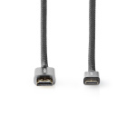 Nedis High Speed ​​HDMI ™ kabel med Ethernet | HDMI™ Stik | HDMI™ Mini-stik | 4K@60Hz | 18 Gbps | 2.00 m | Runde | Bomuld | Antracit / Gun Metal Grå | Cover Window Box