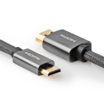 Nedis High Speed ​​HDMI ™ kabel med Ethernet | HDMI™ Stik | HDMI™ Mini-stik | 4K@60Hz | 18 Gbps | 2.00 m | Runde | Bomuld | Antracit / Gun Metal Grå | Cover Window Box