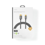 Nedis High Speed ​​HDMI ™ kabel med Ethernet | HDMI™ Stik | HDMI™ Mini-stik | 4K@60Hz | 18 Gbps | 2.00 m | Runde | Bomuld | Antracit / Gun Metal Grå | Cover Window Box