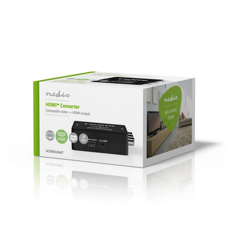 Nedis HDMI ™ Converter | 3x RCA Female | 1x HDMI™ Output | 1-vejs | 1080p | 1.65 Gbps | ABS | Antracit