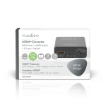 Nedis HDMI ™ Extractor | HDMI™ Input | TosLink Female / 1x 3.5 mm / 1x HDMI™ Output | Maksimal opløsning: 4K@60Hz | 18 Gbps | Metal | Antracit | Gaveæske