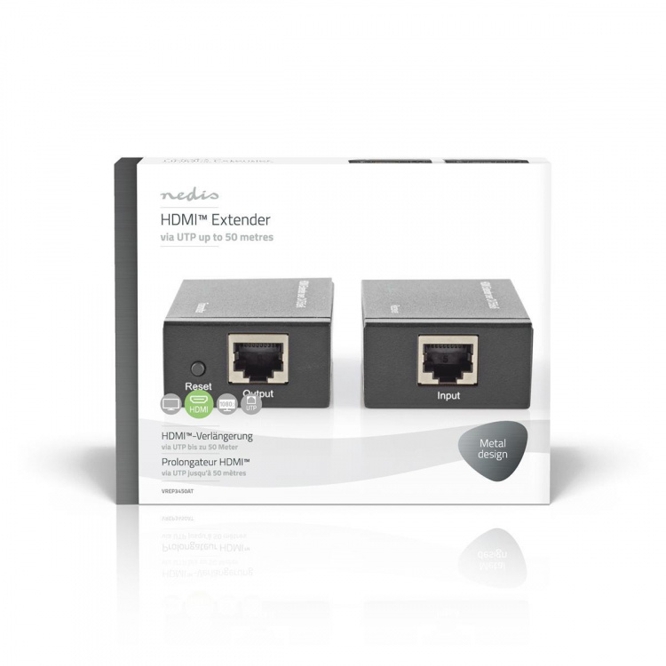 Nedis HDMI ™ Extender | Over Cat6 | Op til 60.0 m | 1080p | 1.65 Gbps | Metal | Antracit