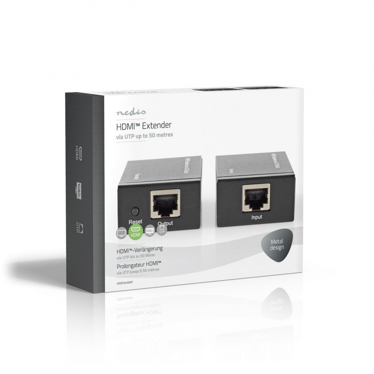Nedis HDMI ™ Extender | Over Cat6 | Op til 60.0 m | 1080p | 1.65 Gbps | Metal | Antracit