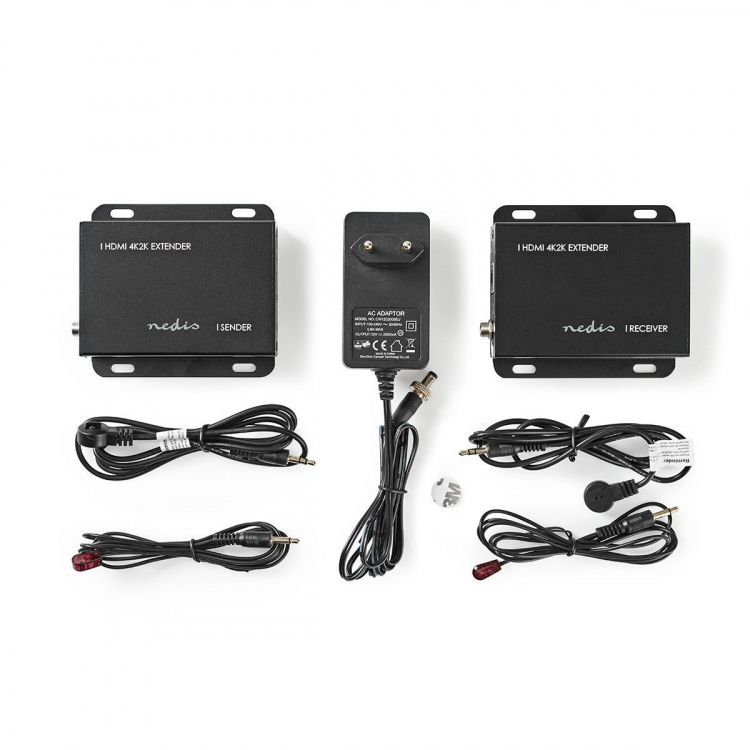 Nedis HDMI ™ Extender | Over Cat6 | Op til 50.0 m | 4K@30Hz | 10.2 Gbps | IR Retur-funktion | Metal | Antracit