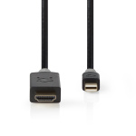 Nedis Mini DisplayPort kabel | DisplayPort 1.4 | Mini DisplayPort han | HDMI™ Stik | 48 Gbps | Guldplateret | 2.00 m | Runde | PVC | Antracit | Plastikpose