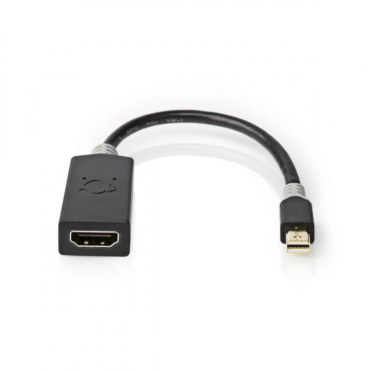 Nedis Mini DisplayPort kabel | DisplayPort 1.4 | Mini DisplayPort han | HDMI ™ -udgang | 48 Gbps | Guldplateret | 0.20 m | Runde | PVC | Antracit | Plastikpose